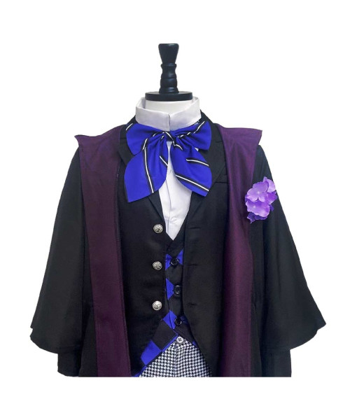 Men Purple Vest School Uniform Royal Suit Outfit Halloween Costume