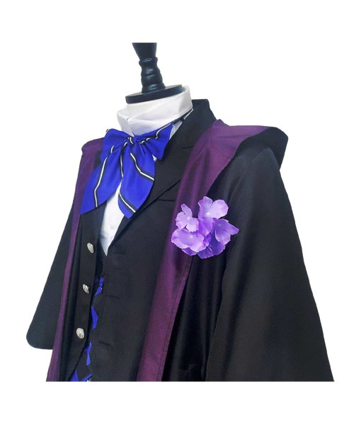 Men Purple Vest School Uniform Royal Suit Outfit Halloween Costume