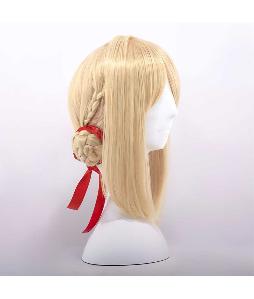 Women Golden Buned Hair Wig Halloween Costume Accessories