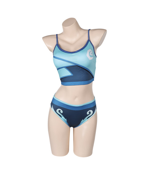 Jett Valorant Game Women Blue Swimsuit Cosplay Costume