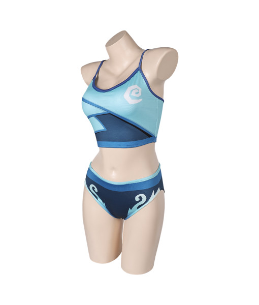 Women Blue Swimsuit 2Pcs Halloween Costume