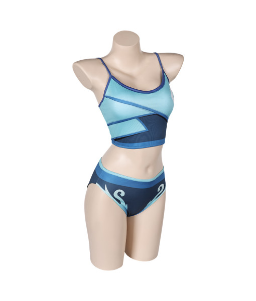 Women Blue Swimsuit 2Pcs Halloween Costume