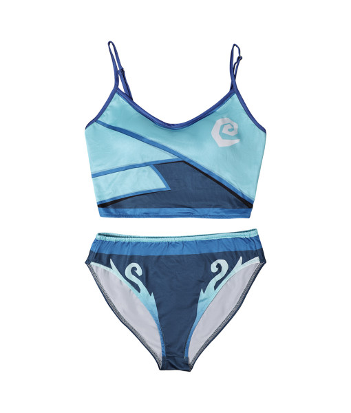 Women Blue Swimsuit 2Pcs Halloween Costume