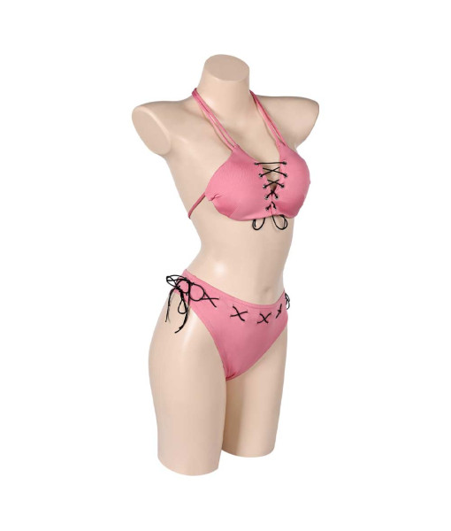 Women Pink Sexy Bikini Strap Swimsuit 