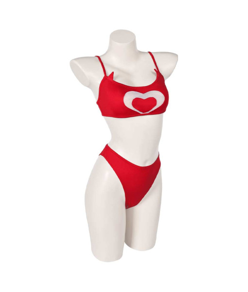 Women Red Devil Horn Swimsuit Sexy Bikini Halloween Party Costume