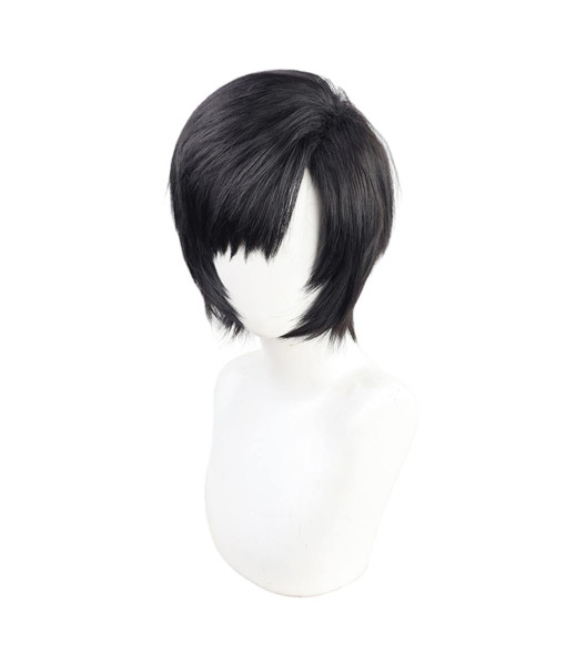 Women Short Black Hair Slanted Fringe Wig Halloween Costume Accessories