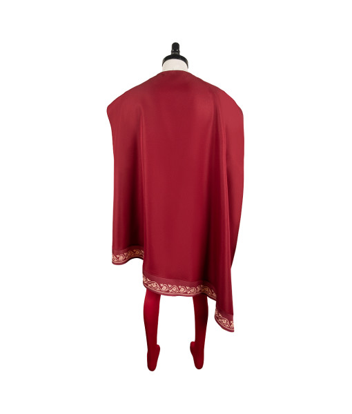 Men Medieval Blue Outfit Red Cape Halloween Costume