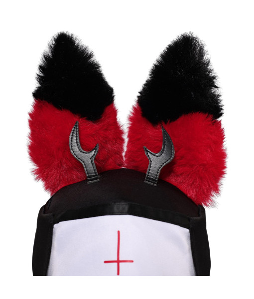 Nun Headscarf with Red Fur Ears Halloween Costume Accessories