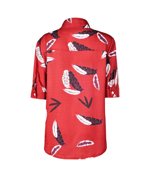 Men Red Printed Shirt Hawaii Summer Outfit