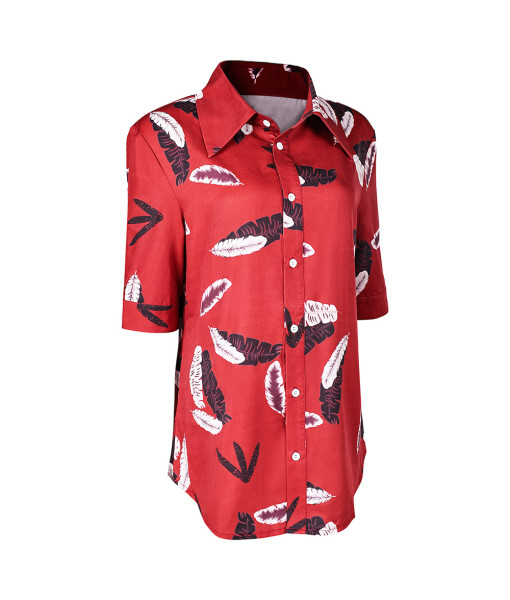 Men Red Printed Shirt Hawaii Summer Outfit