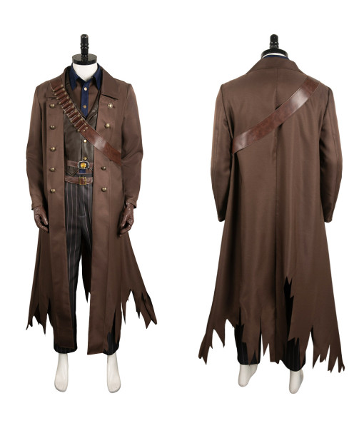 Brown Overcoat Leather Full Set Outfits Scavenger Apocalypse Halloween Costume