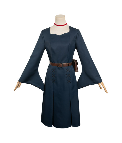 Women Dark Blue Fantasy Wizard Mage Apprentice Robe Dress Halloween Costume