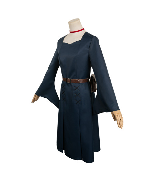 Women Dark Blue Fantasy Wizard Mage Apprentice Robe Dress Halloween Costume