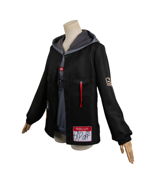 Teen Black Jacket Hoodie Lining 2Pcs Outfit