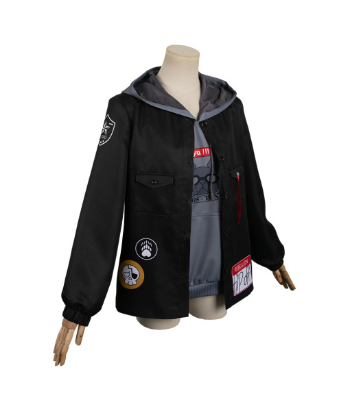 Teen Black Jacket Hoodie Lining 2Pcs Outfit