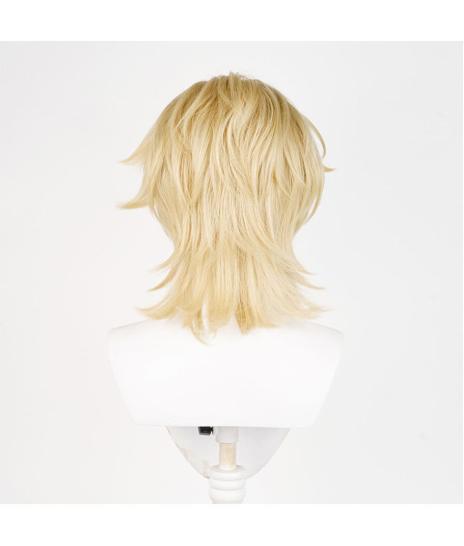 Man Gold Wig Short Hair Halloween Costume Accessories