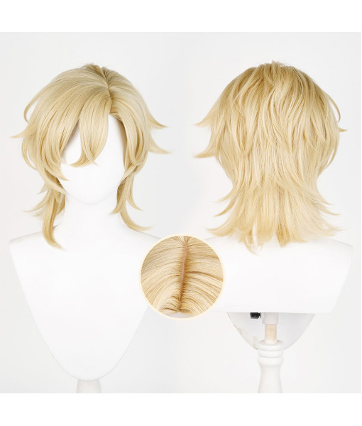 Man Gold Wig Short Hair Halloween Costume Accessories