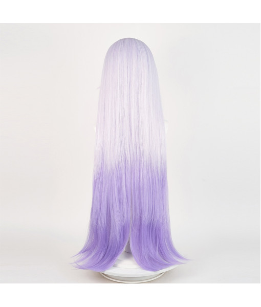 Women Light Purple Long Hair Halloween Costume Wig Accesories