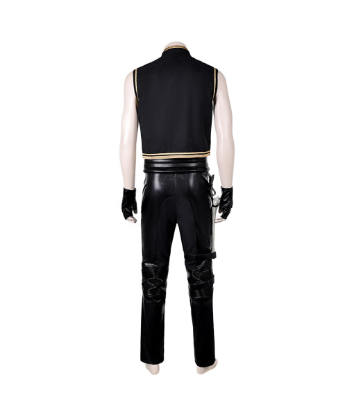 Men Vest Leather Pants 2Pcs Set Apocalypse Style Halloween Costume