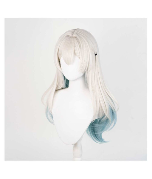 Women White Gradient Wig Long Haie Halloween Costume Accessories