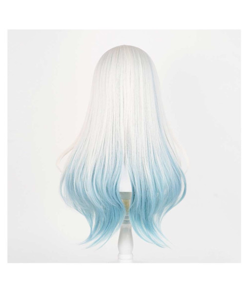 Women White Gradient Wig Long Haie Halloween Costume Accessories