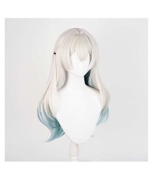 Women White Gradient Wig Long Haie Halloween Costume Accessories