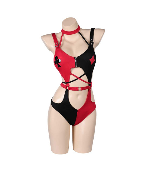 Women Strap Red Sexy One Piece Swimsuit Halloween Costume