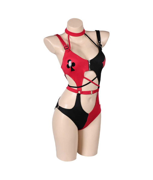 Women Strap Red Sexy One Piece Swimsuit Halloween Costume