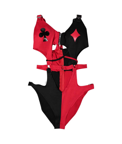 Women Strap Red Sexy One Piece Swimsuit Halloween Costume