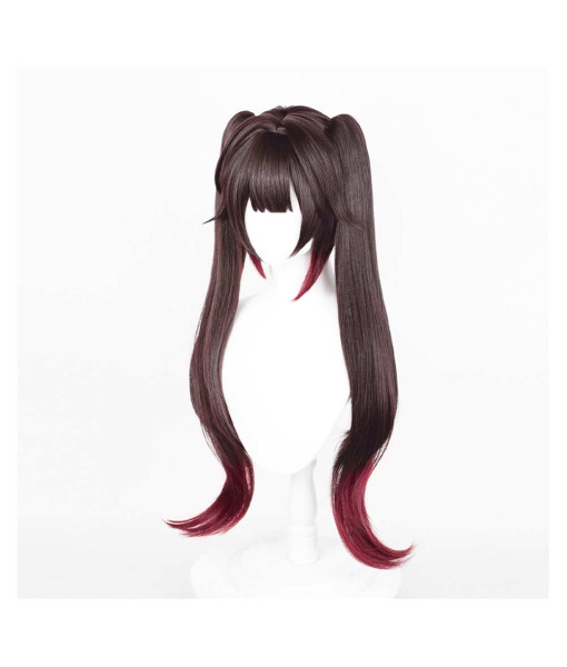 Women Double Pony Tail Long Red Hair Wig Halloween Costume Accessories