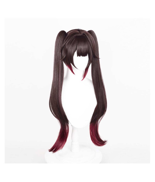 Women Double Pony Tail Long Red Hair Wig Halloween Costume Accessories