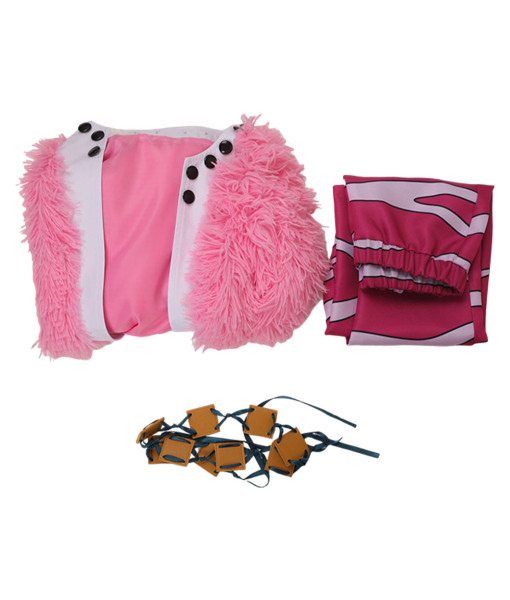Doflamingo One Piece Anime Kids Children Pink Outfit Cosplay Costume