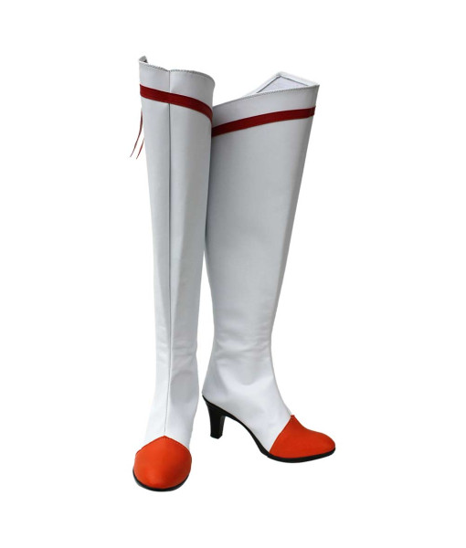 Women White Red Pointed Boots Halloween Shoes Costume Accessories