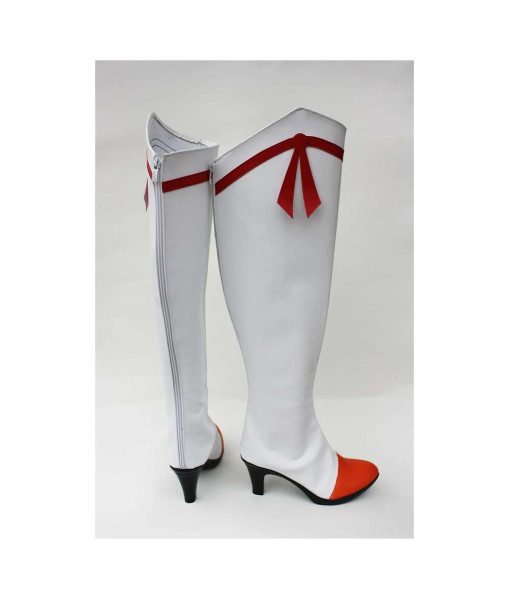 Women White Red Pointed Boots Halloween Shoes Costume Accessories