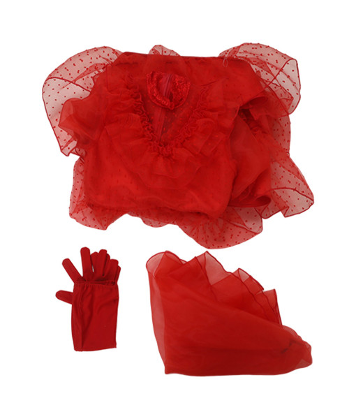 Kids Children Horror Red Wedding Dress Halloween Costume