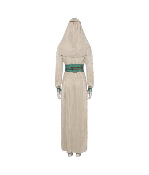 Women Beige Medieval Fantasy Princess Silk Dress Halloween Costume