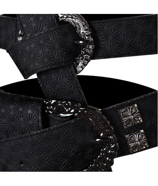 Men Medieval Fantasy Black Leather Belt Halloween Costume Accessories