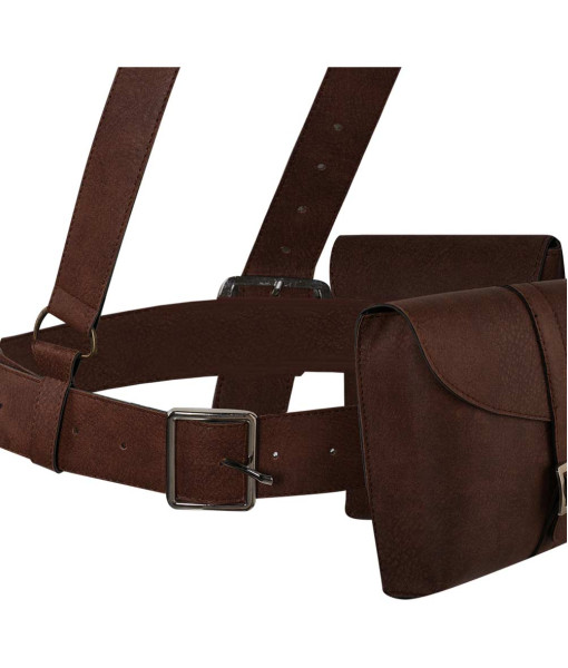 Brown Leather Belt Bag Halloween Costume Accessories