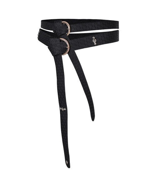 Medieval Fantasy Black Leather Belt Eyepatch Halloween Costume Accessories