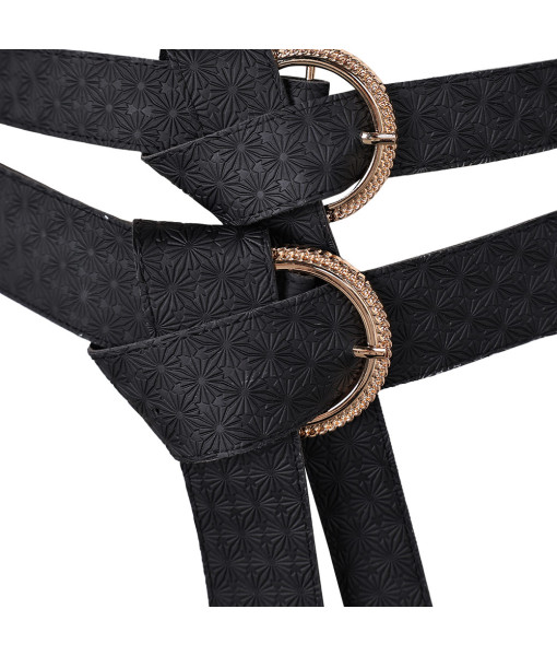 Medieval Fantasy Black Leather Belt Eyepatch Halloween Costume Accessories