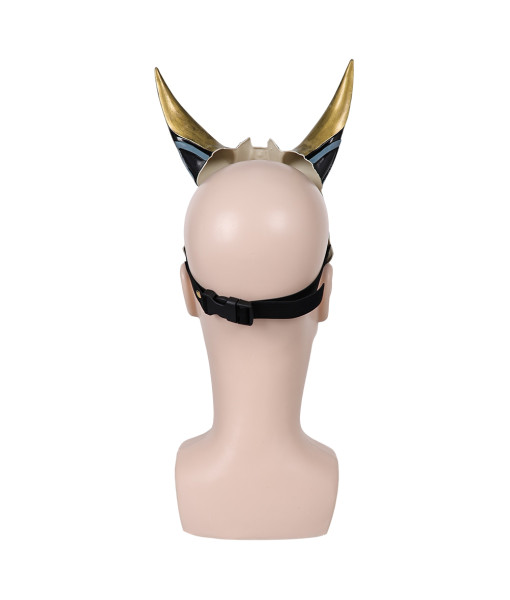 Golden Two Horns Oni Latex Mask Halloween Costume Accessories