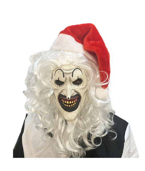 Art the Clown Terrifier 2024 Movie Red Chirstmas Hat Mask Cosplay Accessories