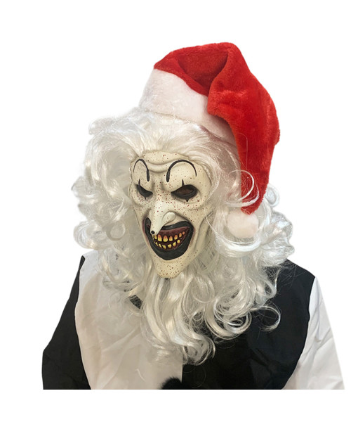 Killer Clown Horror Red Chirstmas Hat Mask Halloween Costume Accessories