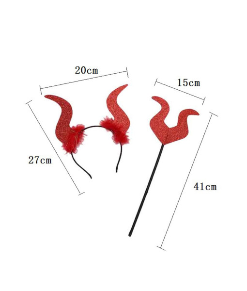 Devil Wings Horn Black Red Three Piece Set Halloween Cosplay Accessories