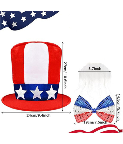 Independence Day Uncle Sam Sequin Costume Accessories