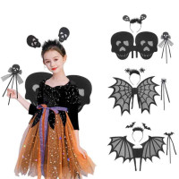 Devil Wings Set Black Skeleton Spider Bat Kids Halloween Costume Accessories