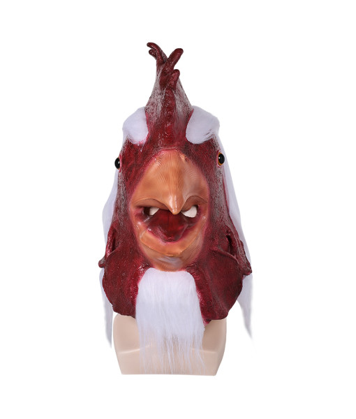 Rooster Mask White Latex Halloween Costume Accessories 