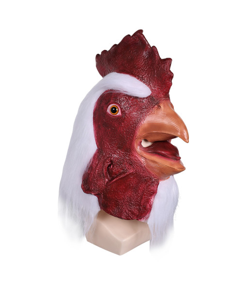 Rooster Mask White Latex Halloween Costume Accessories 