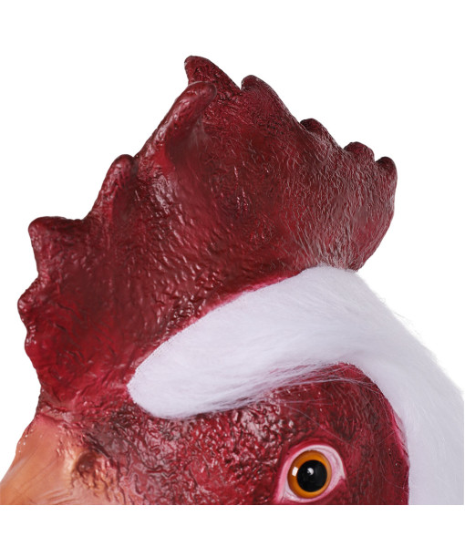 Rooster Mask White Latex Halloween Costume Accessories 