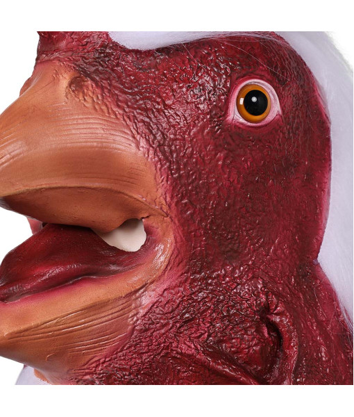 Rooster Mask White Latex Halloween Costume Accessories 